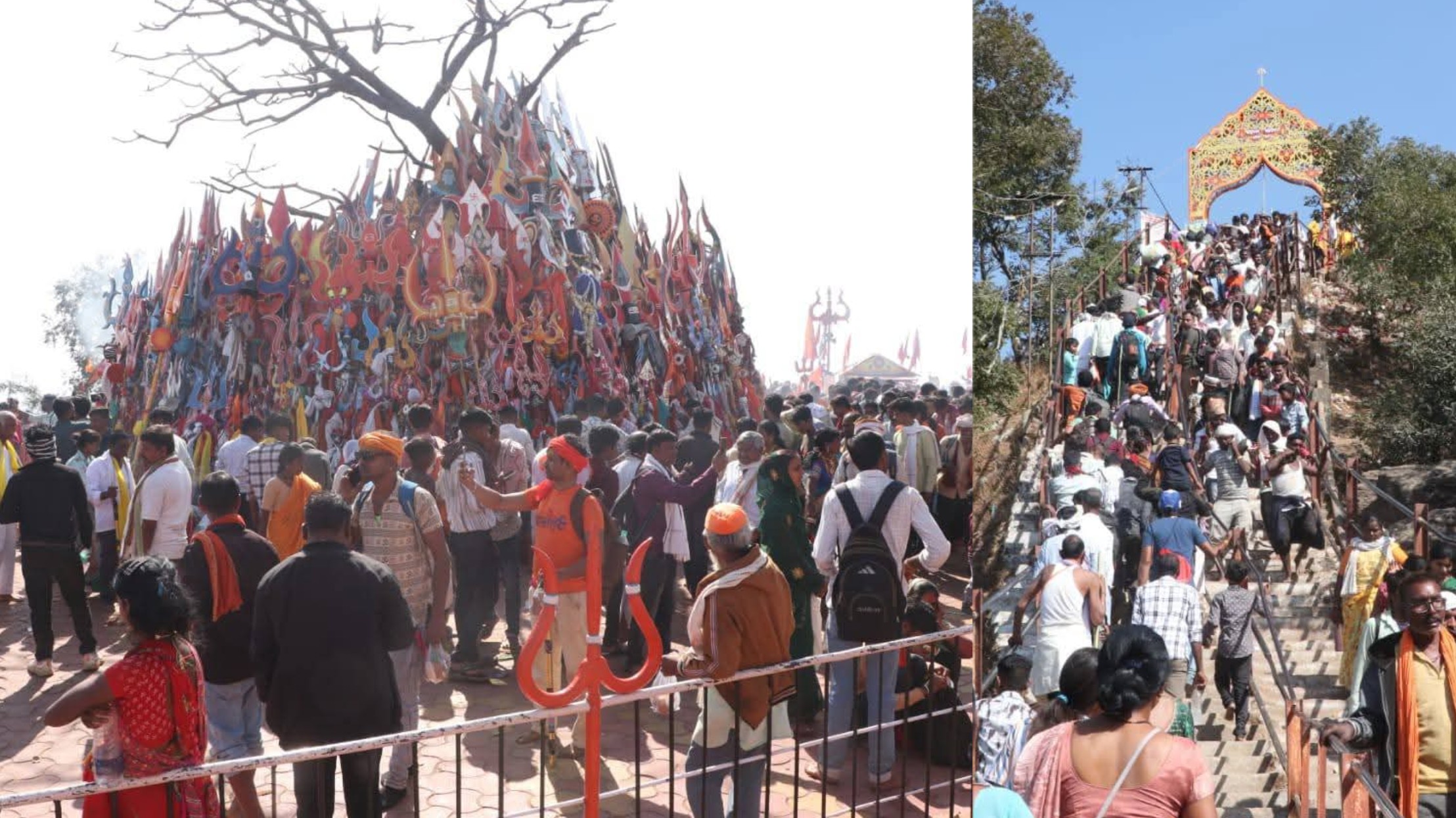 चौरागढ़ मंदिर में उमड़ा श्रद्धालुओं का सैलाब, भोलेनाथ के जयकारों से गूंजा क्षेत्र।