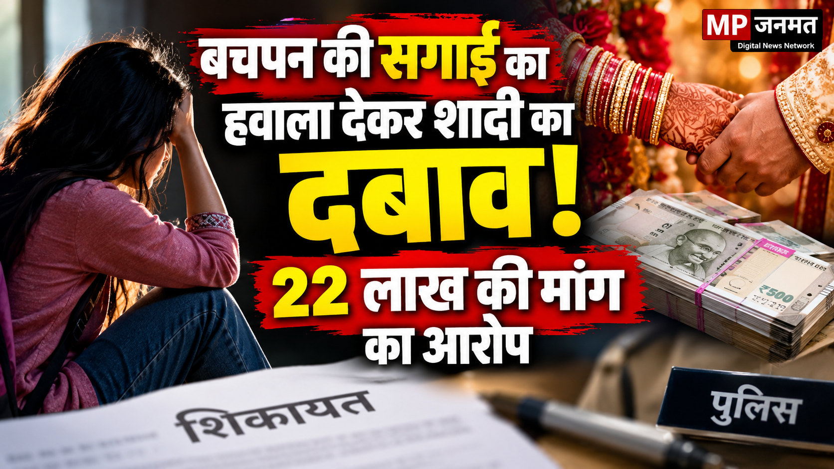बचपन की सगाई का हवाला देकर शादी का दबाव, युवती ने लगाए 22 लाख मांगने के आरोप